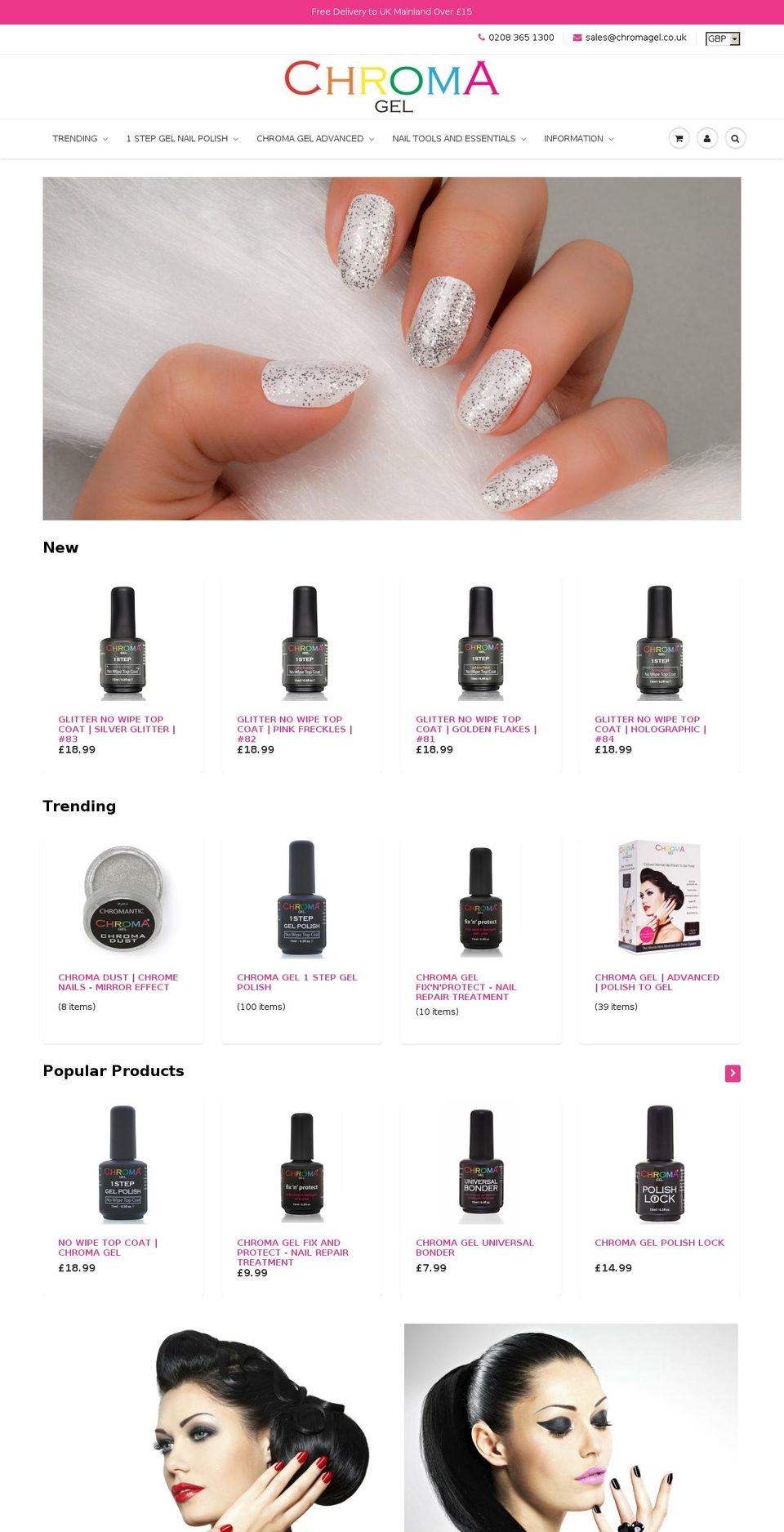 chromagel.net shopify website screenshot