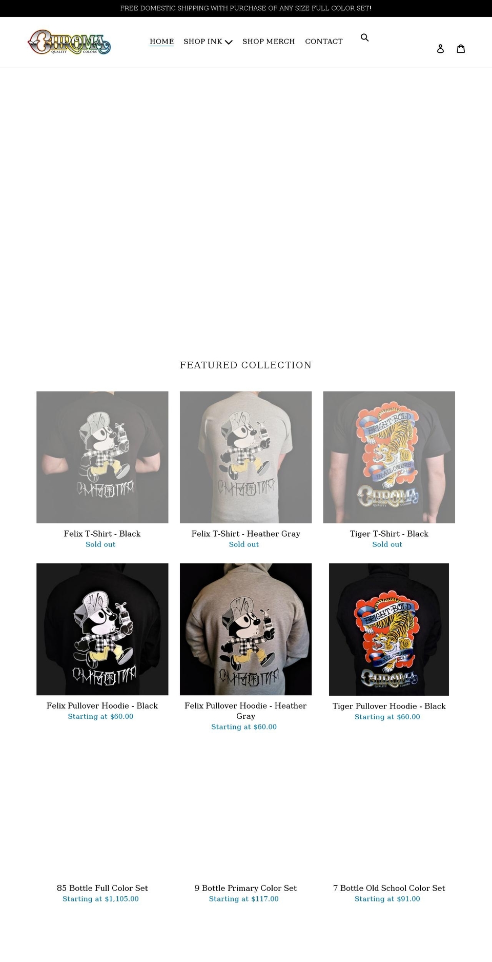 chromatattooink.com shopify website screenshot