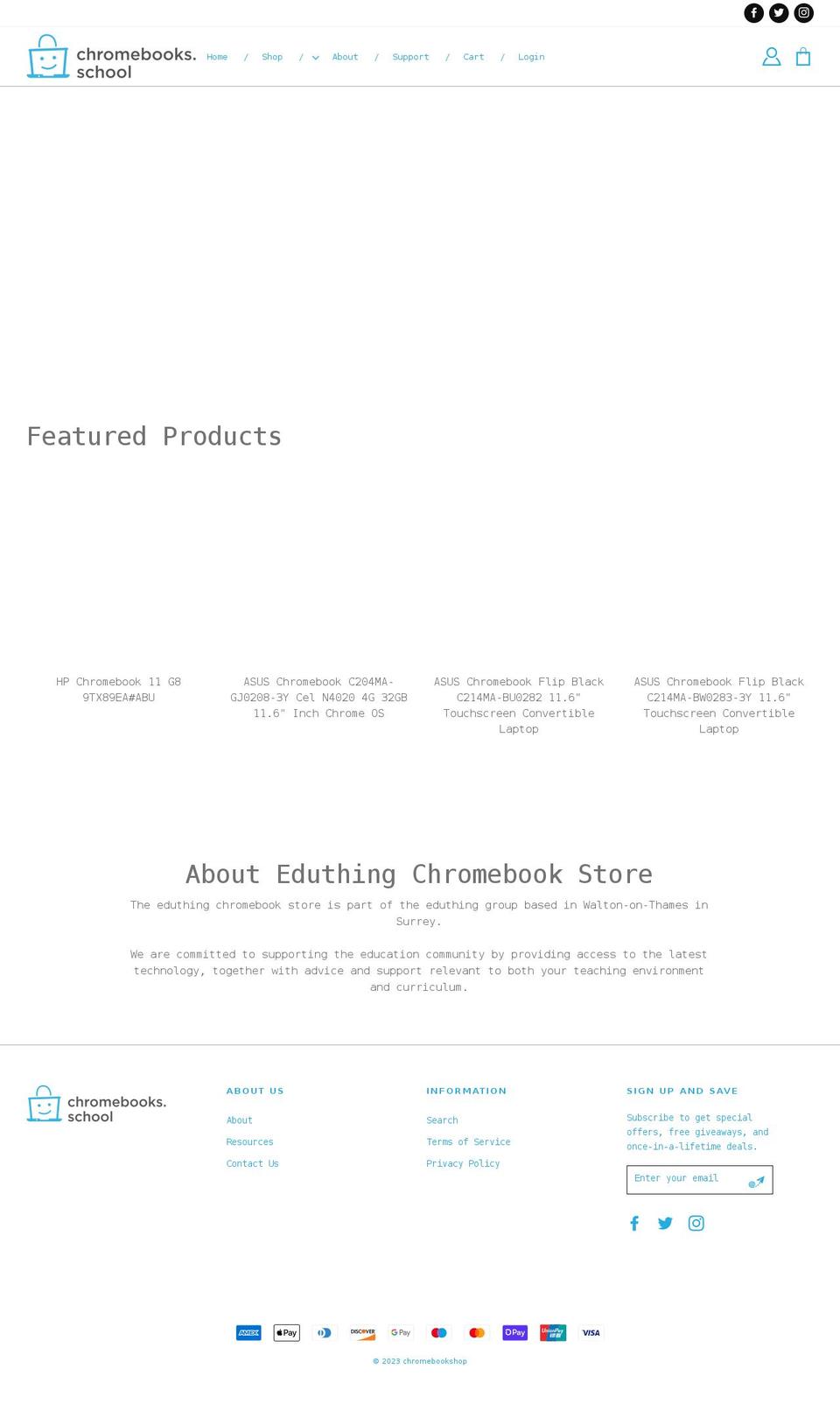 chromebooks.school shopify website screenshot
