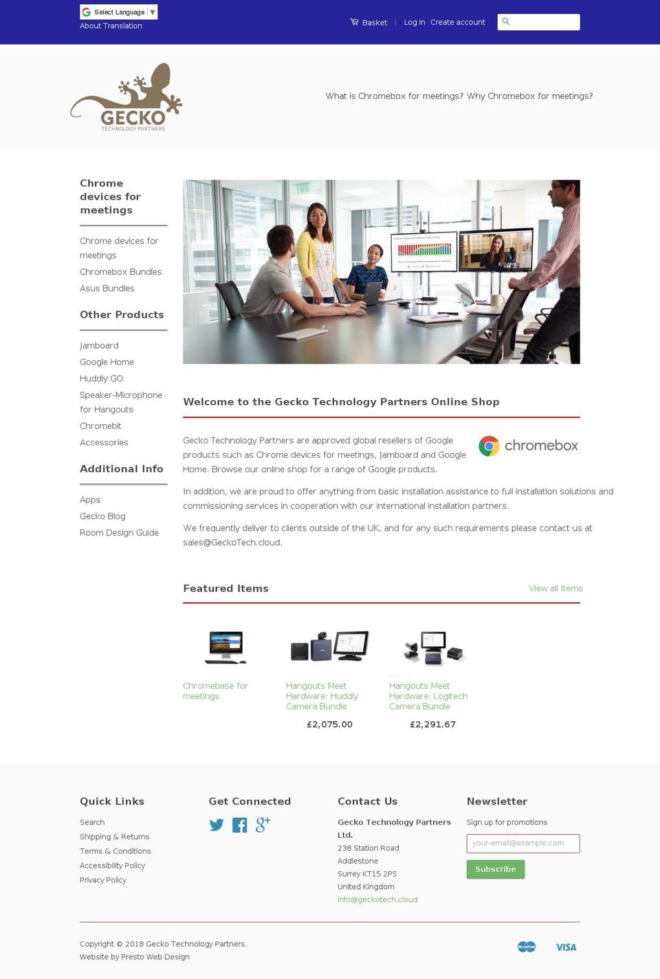 Gecko Technology Partners Shopify theme site example chromedevices.net