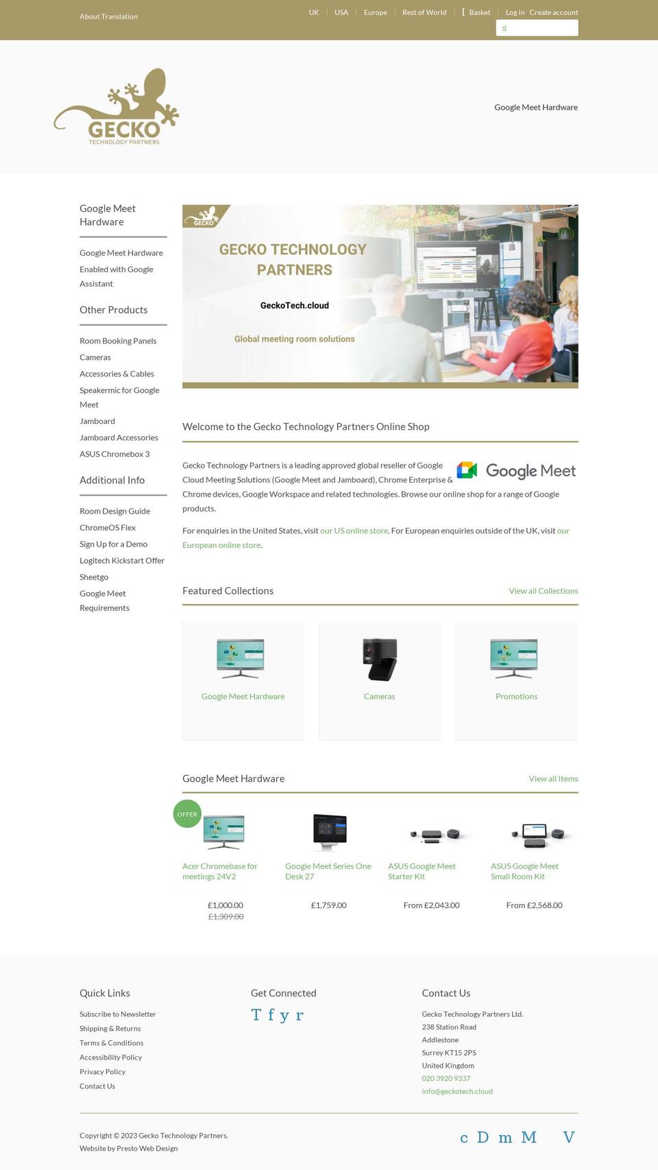 Gecko Technology Partners Shopify theme site example chromedevices.se