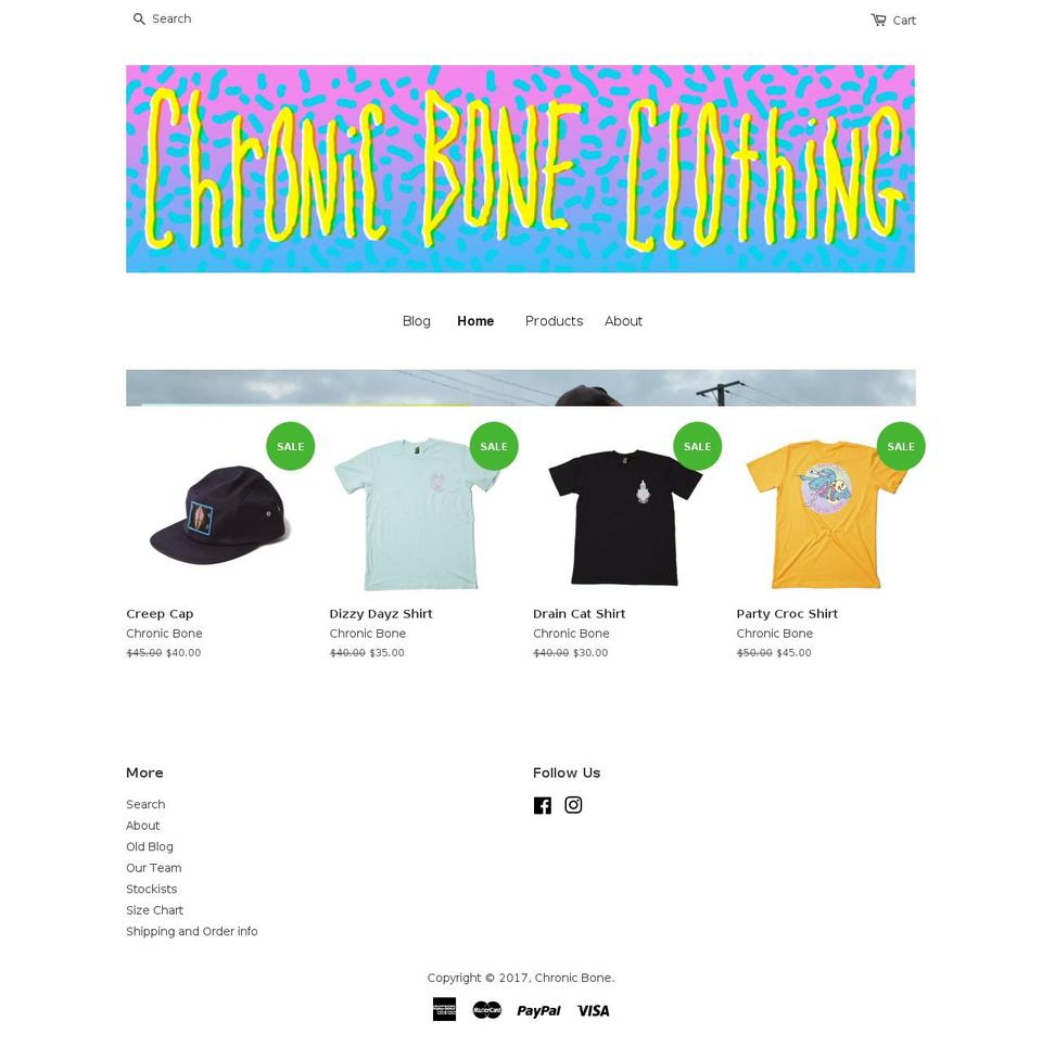 chronicbone.com shopify website screenshot