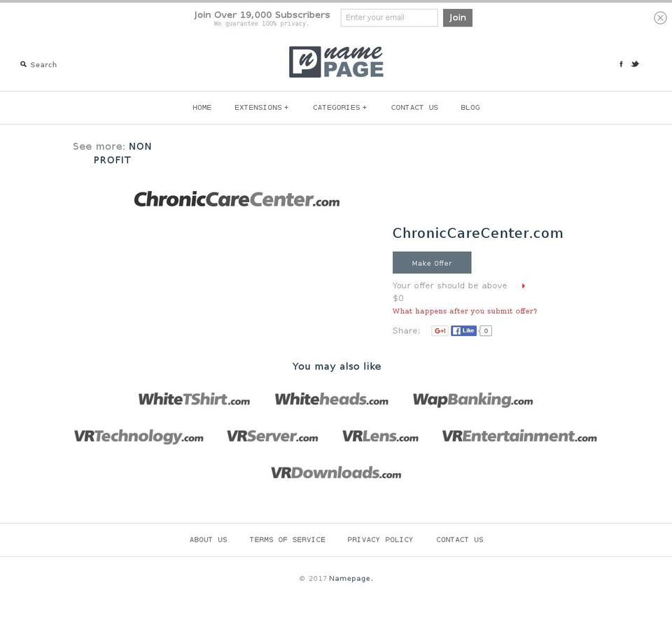 chroniccarecenter.com shopify website screenshot