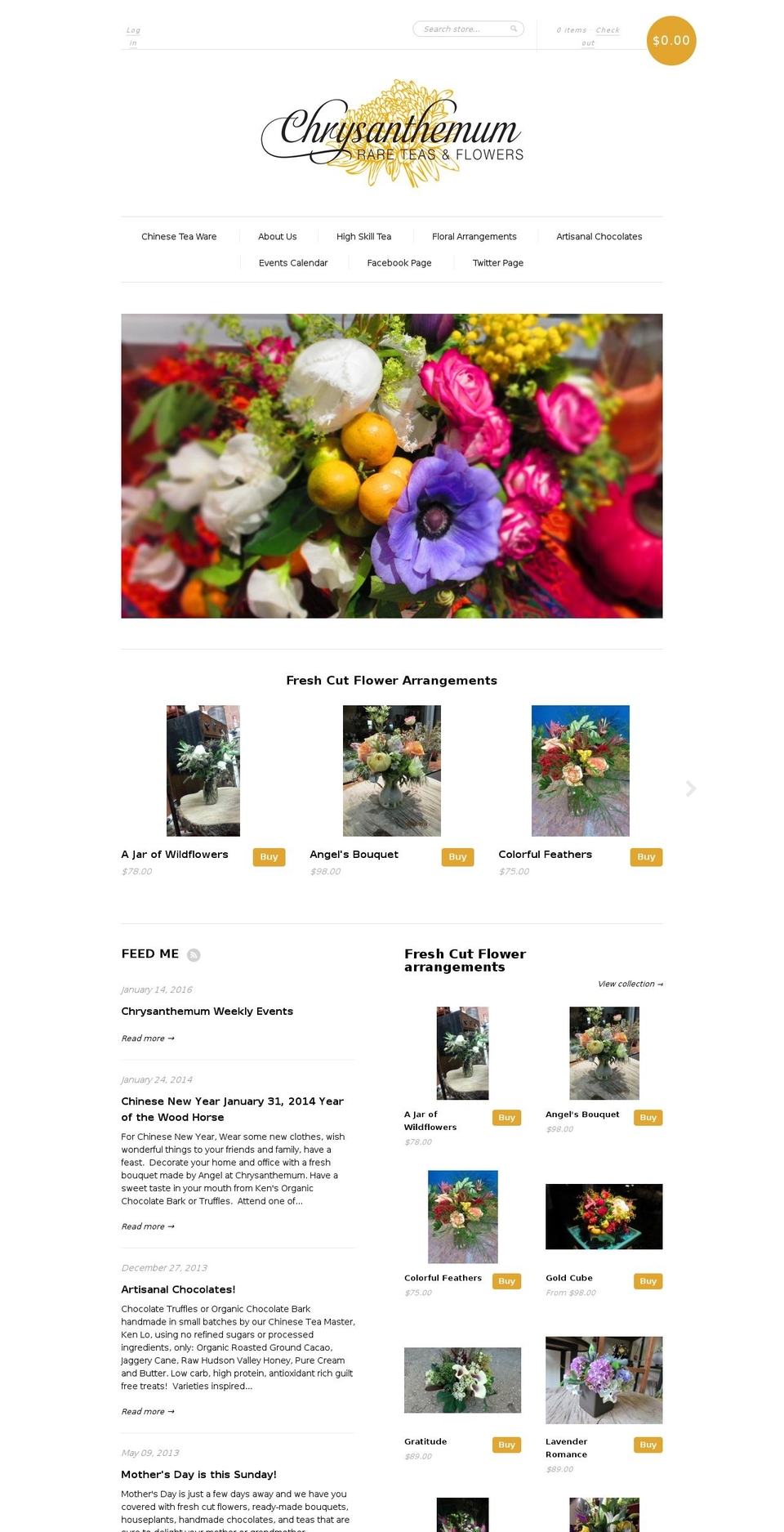 chrysanthemumbrooklyn.com shopify website screenshot