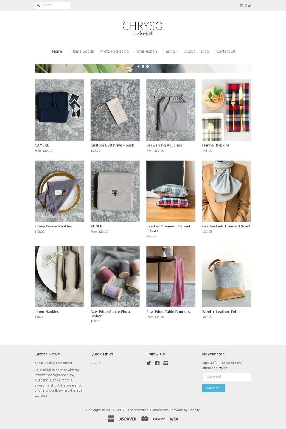 chrysq.com shopify website screenshot