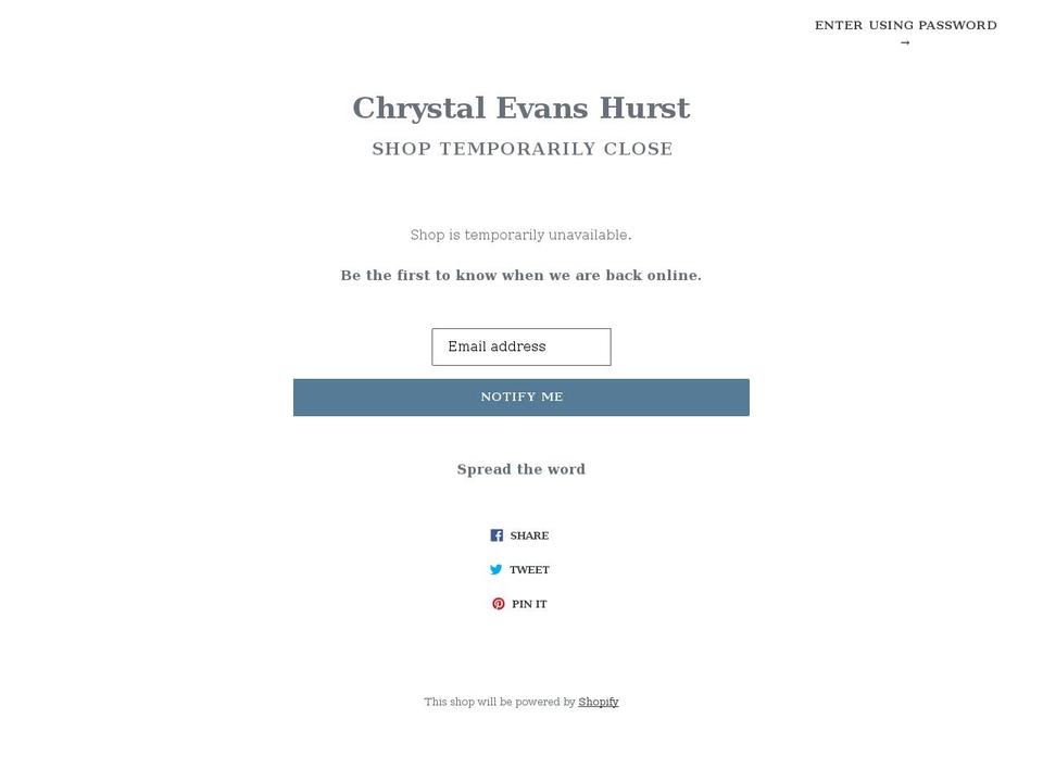 chrystal-evans-hurst.myshopify.com shopify website screenshot