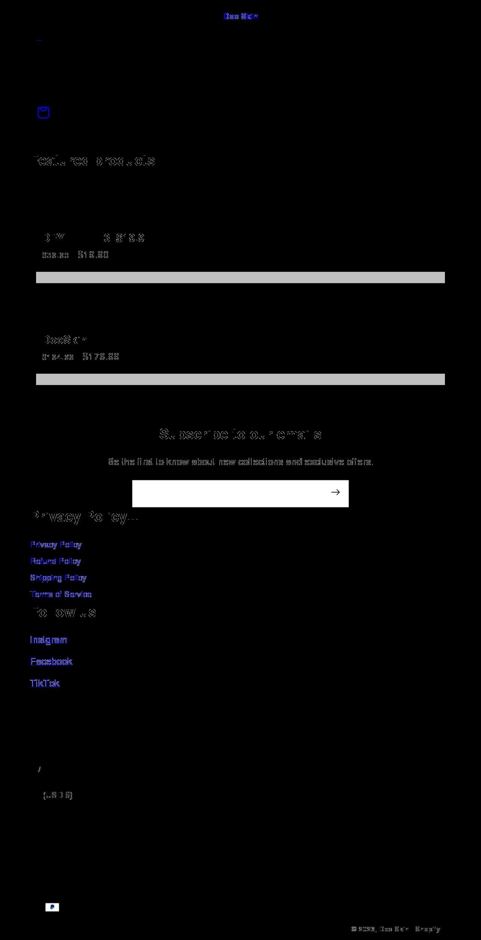 chskin.com shopify website screenshot