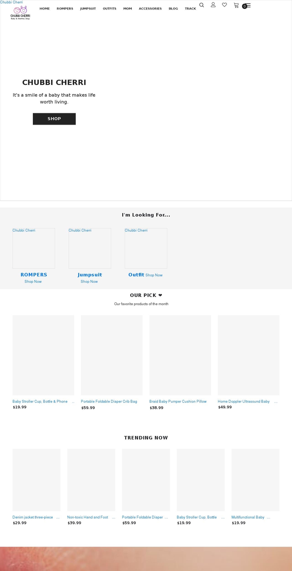 chubbicherri.com shopify website screenshot