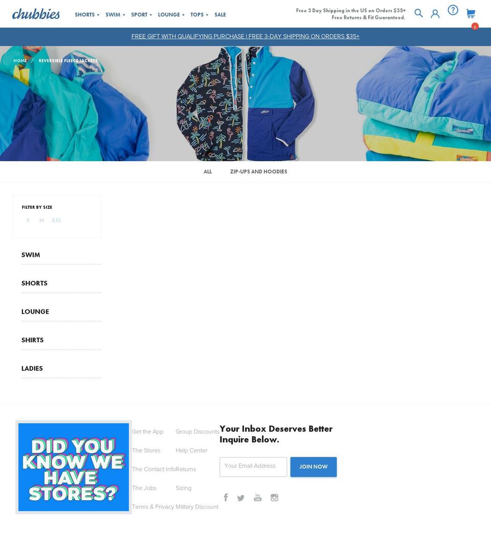 [Sunday messaging] DESKTOP | gift engine | 8.12.18 Shopify theme site example chubbiesreversiblejackets.com