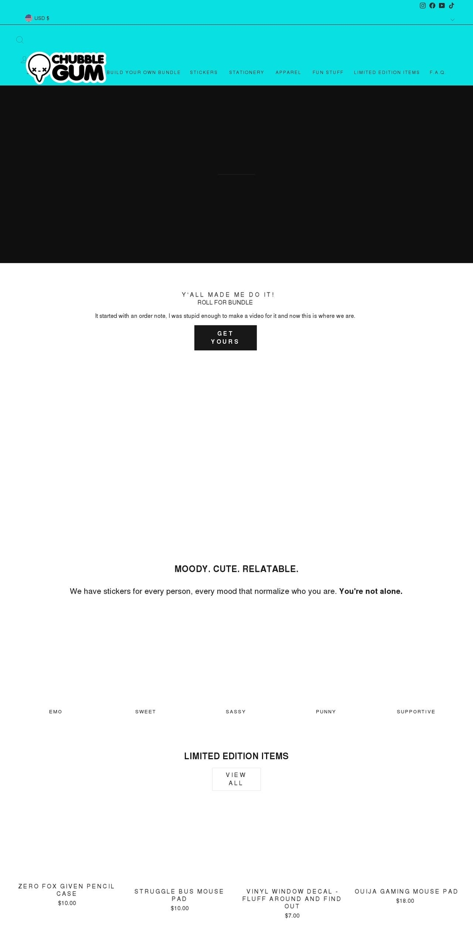 chubblegum.com shopify website screenshot