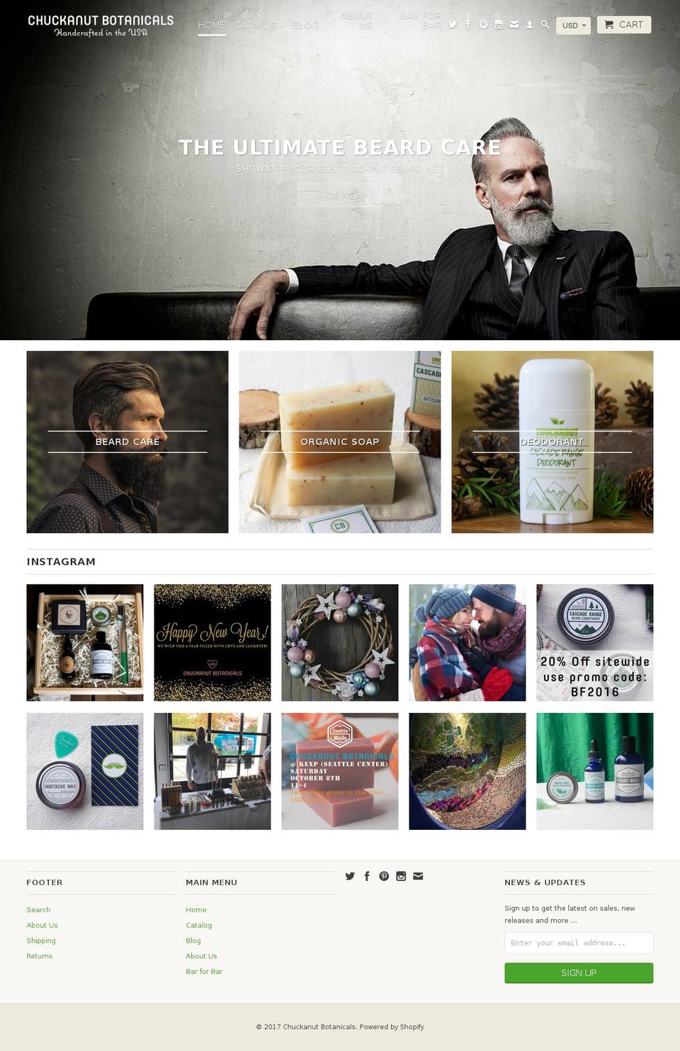 chuckanutbotanicals.com shopify website screenshot