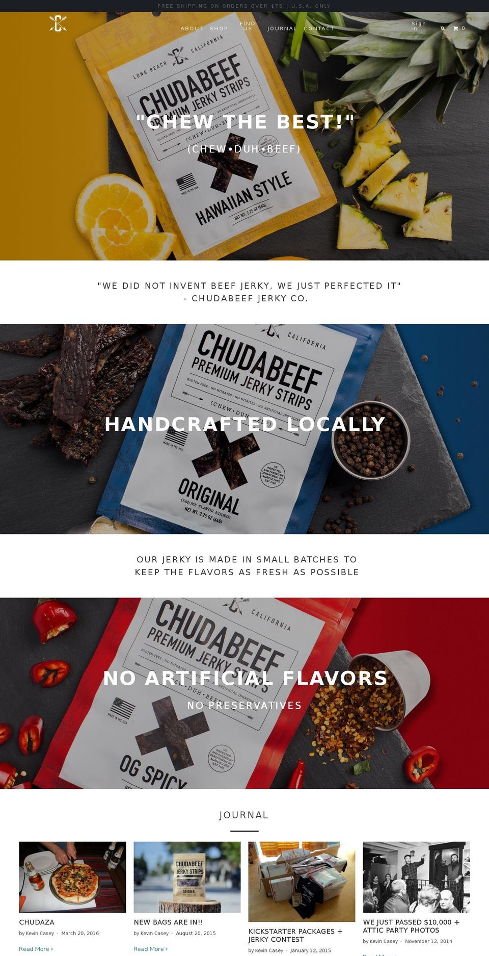 chudabeef.com shopify website screenshot