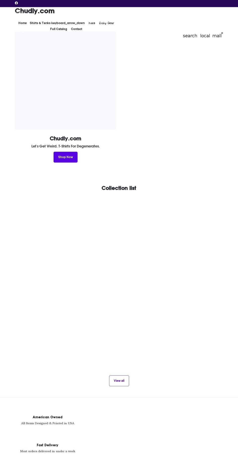 chudly.com shopify website screenshot