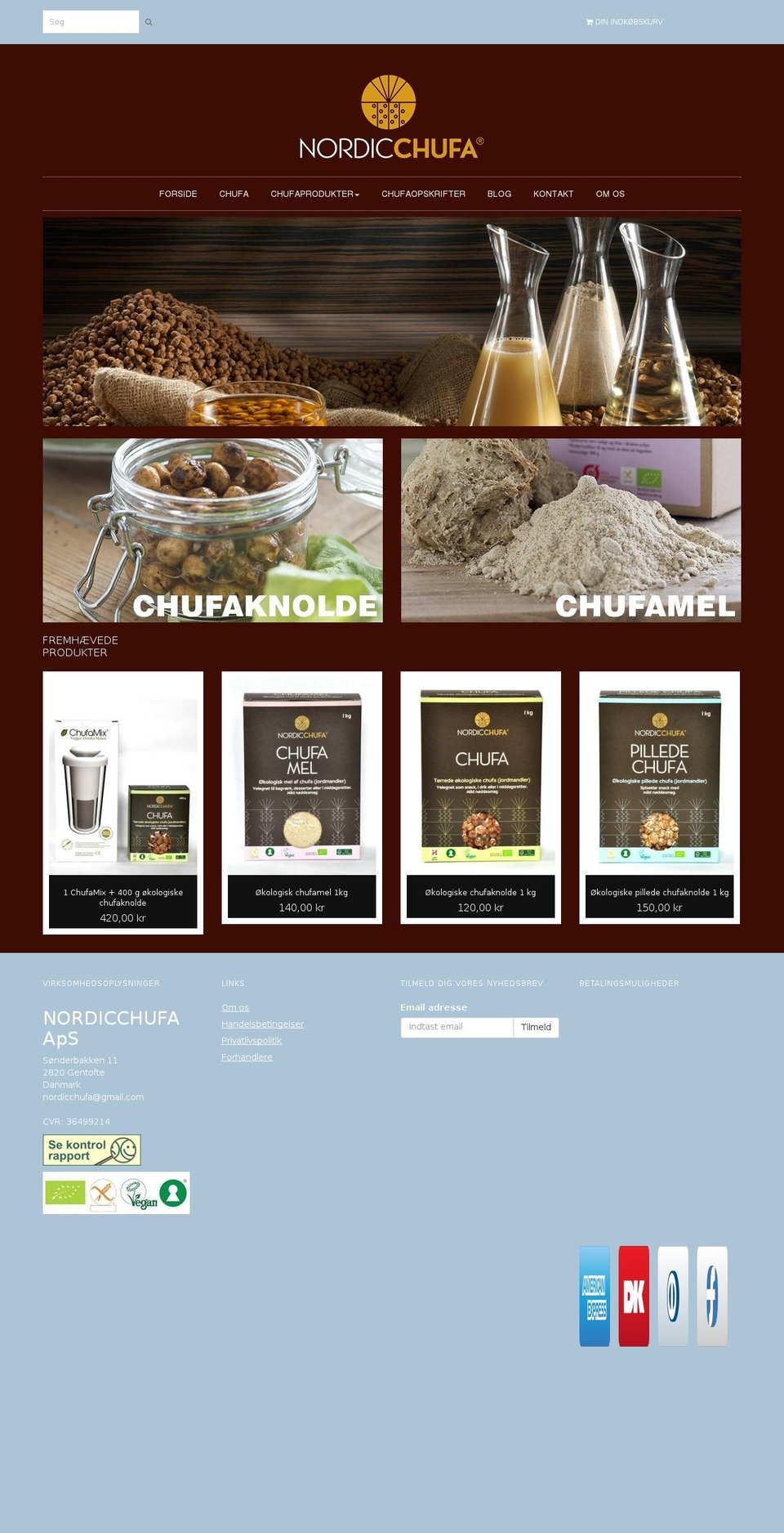 chufa.dk shopify website screenshot