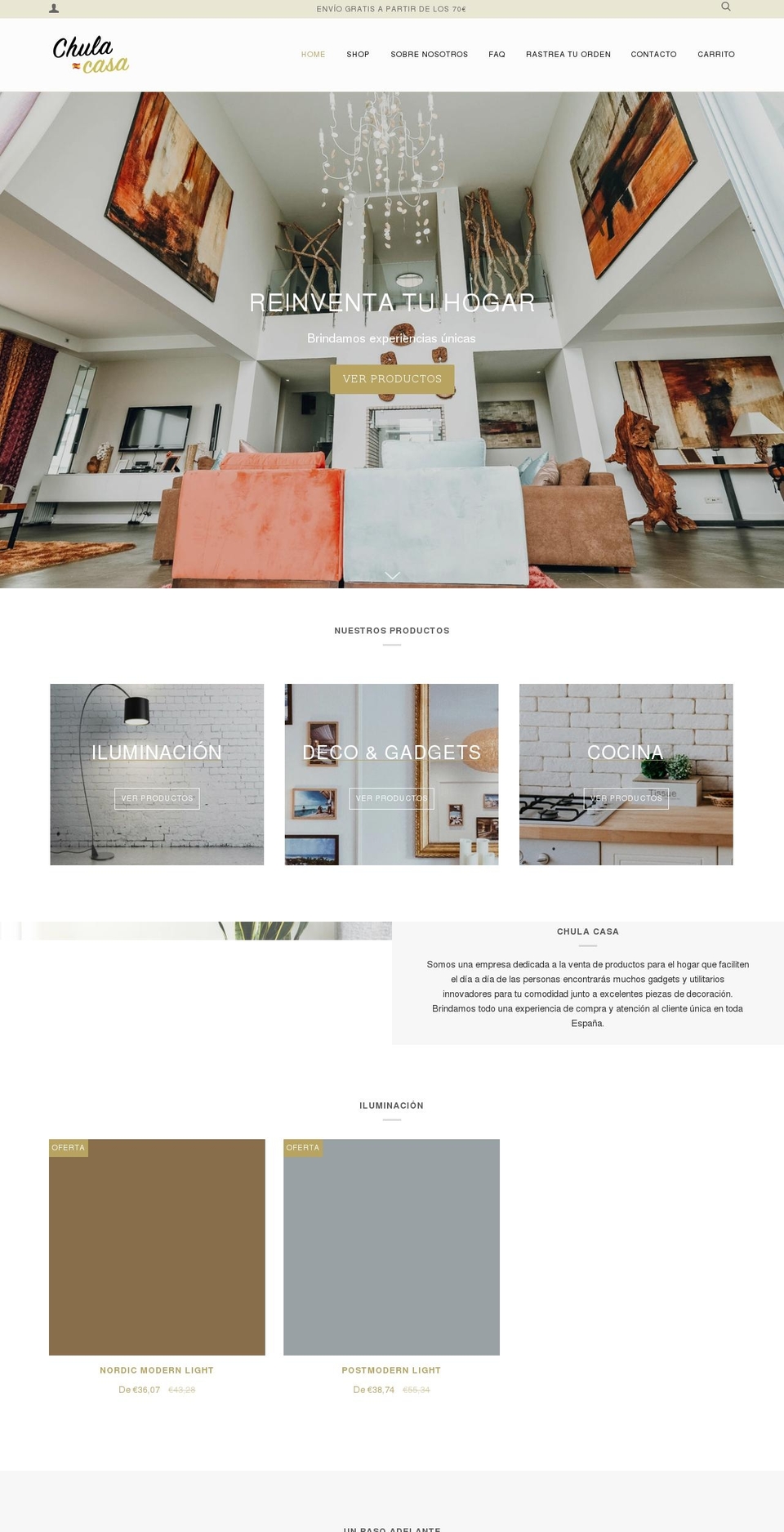 chulacasa.com shopify website screenshot