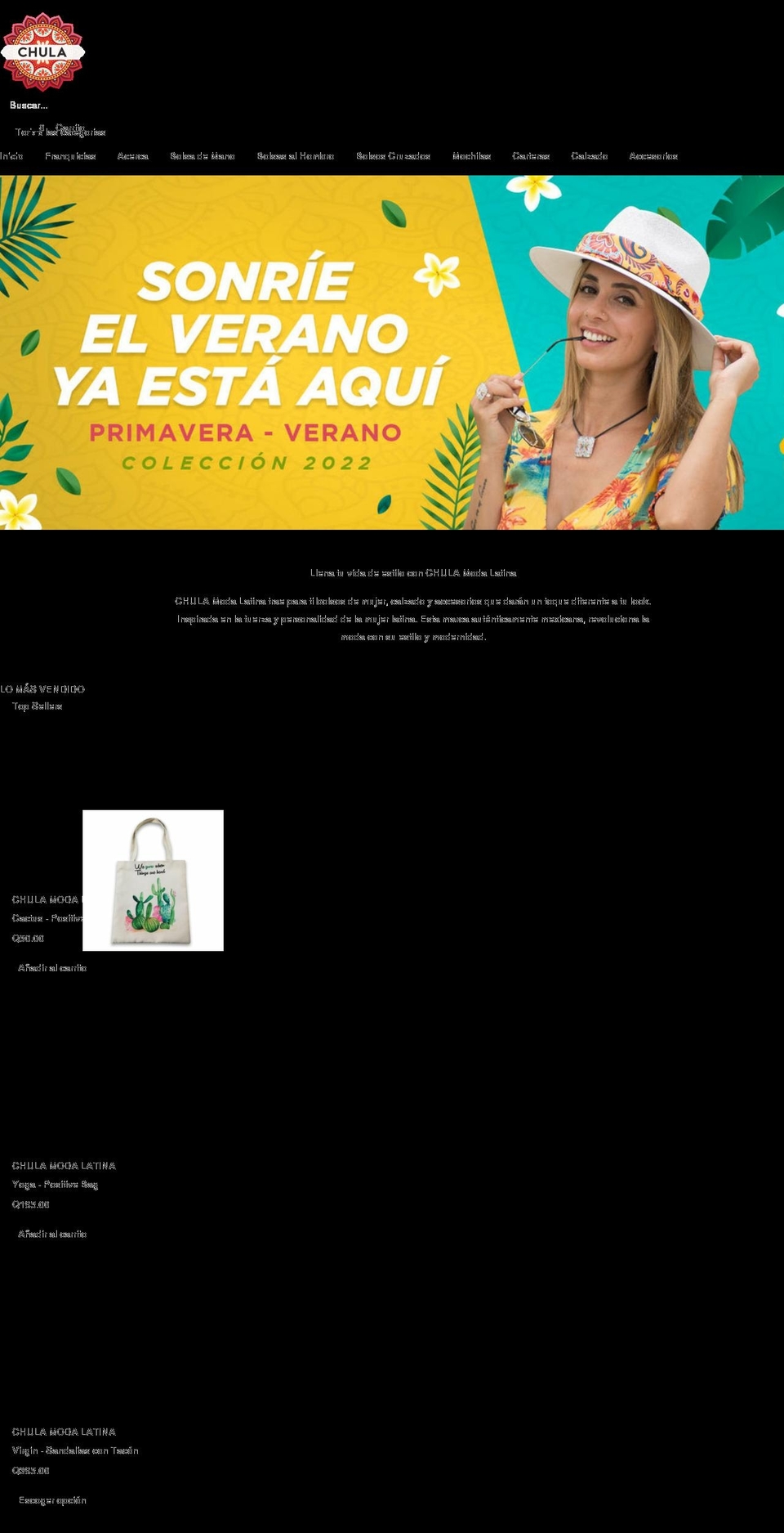 chulaguatemala.com shopify website screenshot