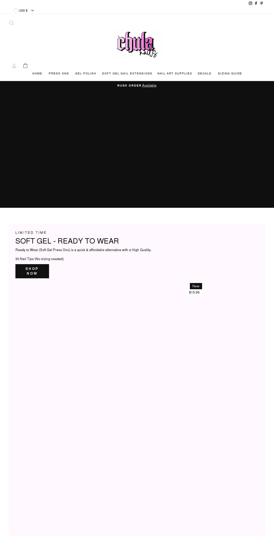 chulanailss.com shopify website screenshot