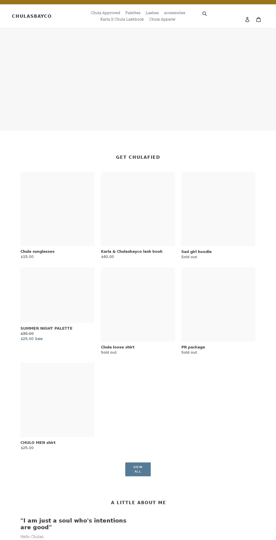 chulasbayco.com shopify website screenshot