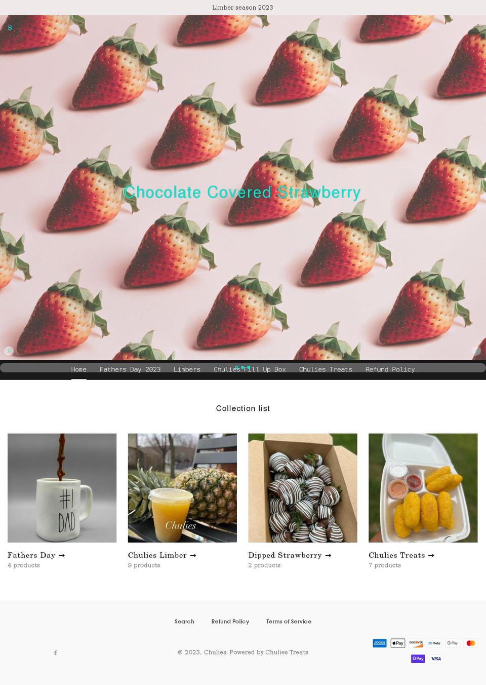 chuliestreats.com shopify website screenshot