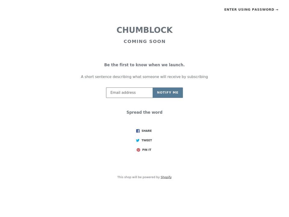 chumblock.com shopify website screenshot