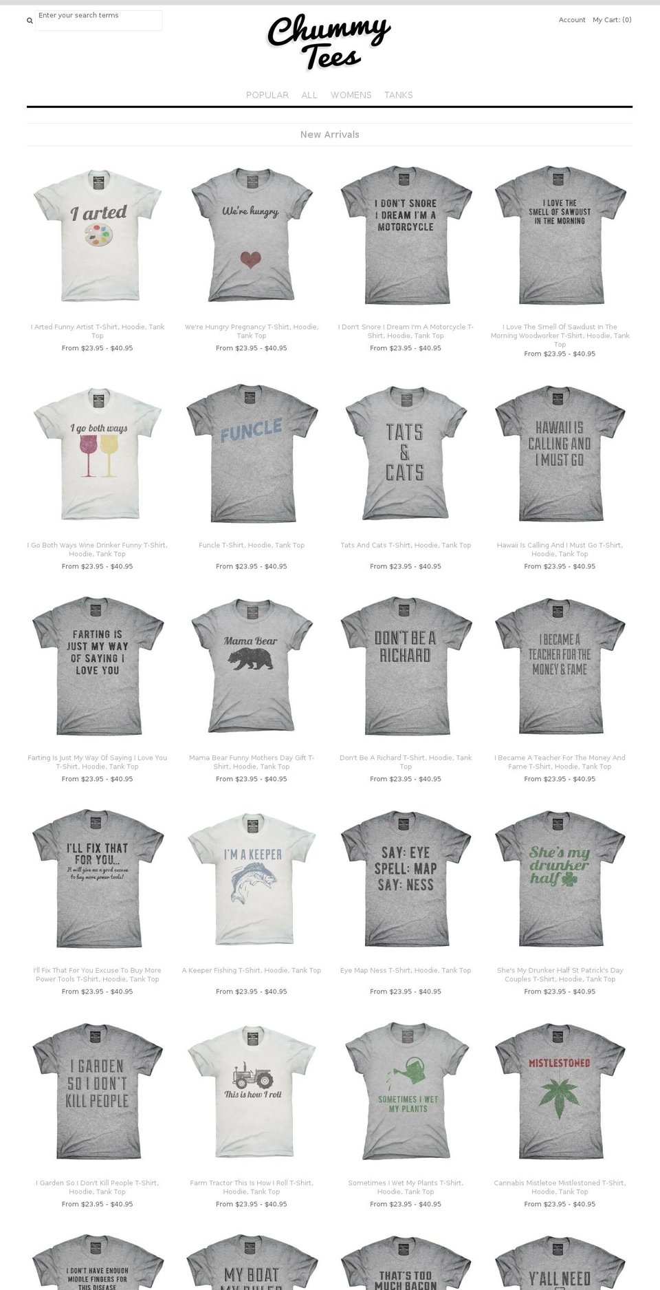 Colors Shopify theme site example chummytees.com