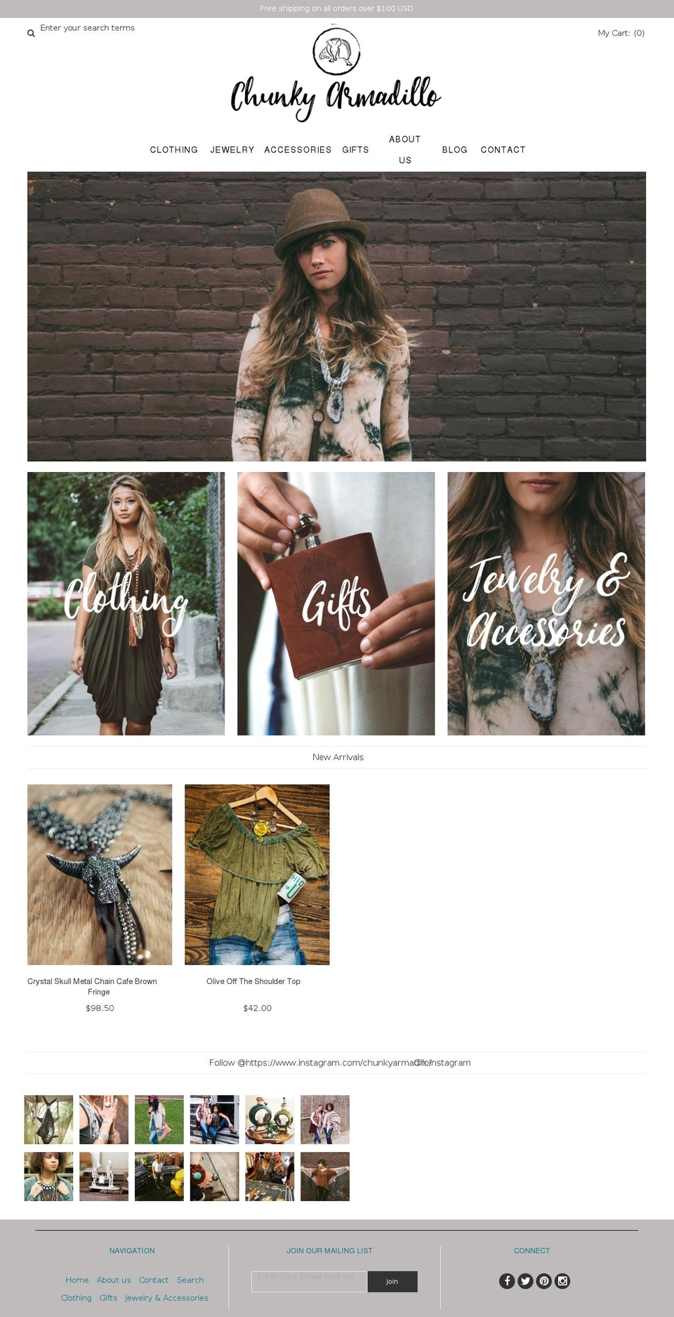 chunkyarmadillo.com shopify website screenshot