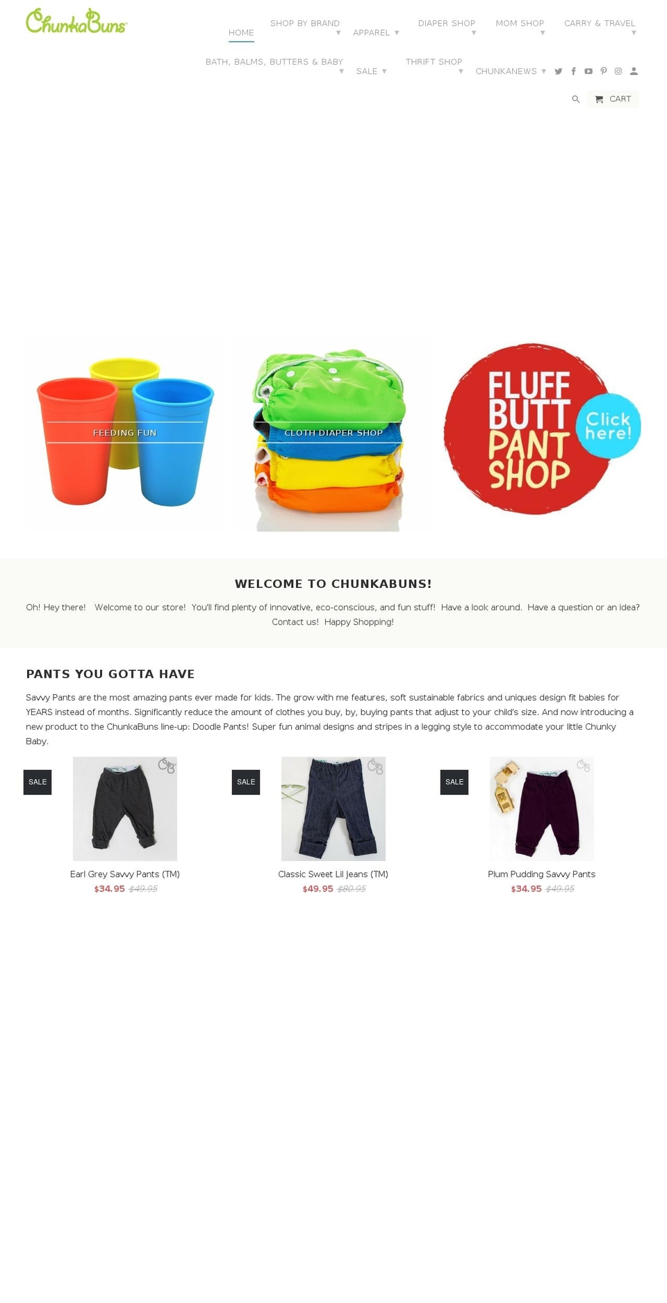 chunkybuns.com shopify website screenshot