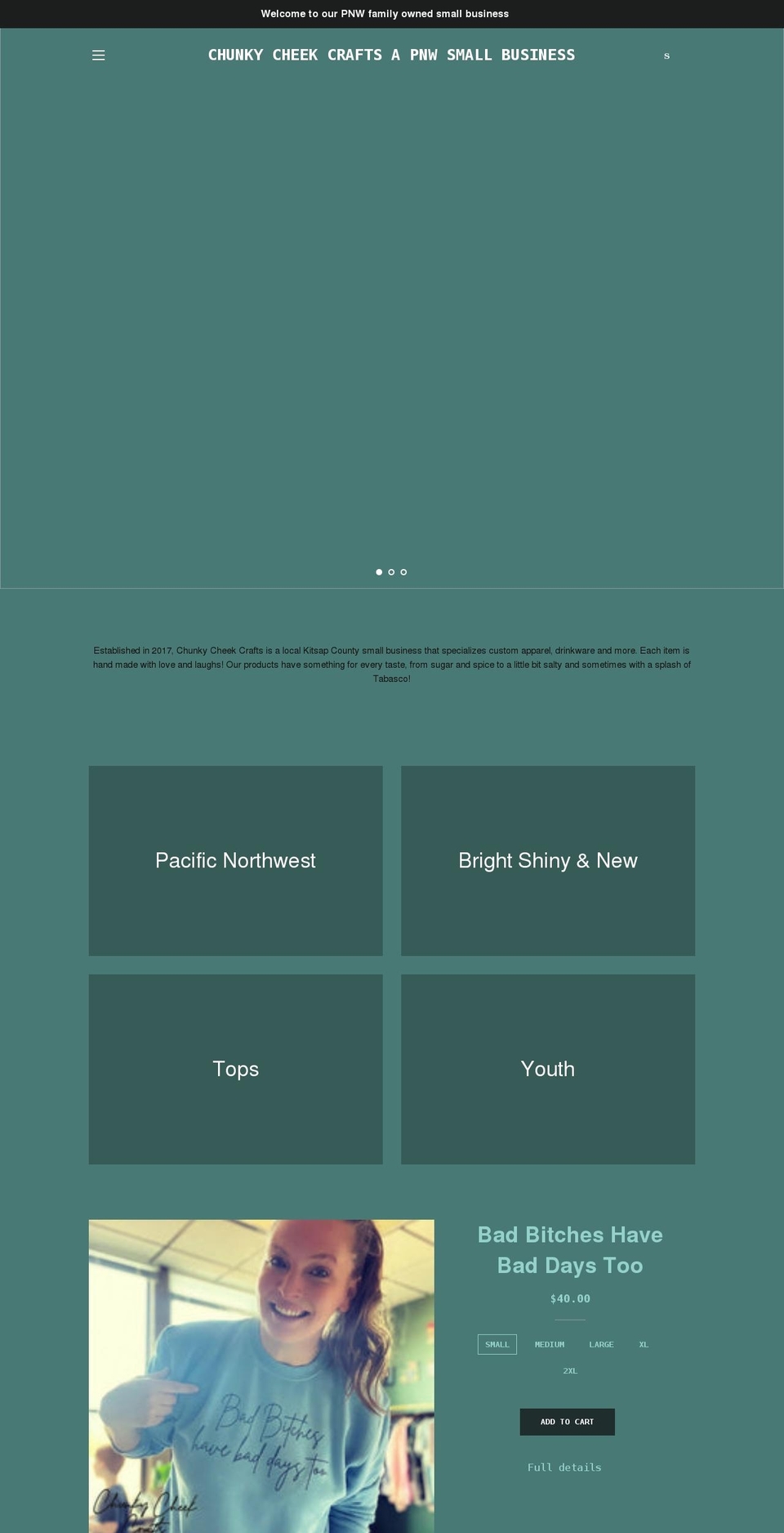 chunkycheekcrafts.com shopify website screenshot