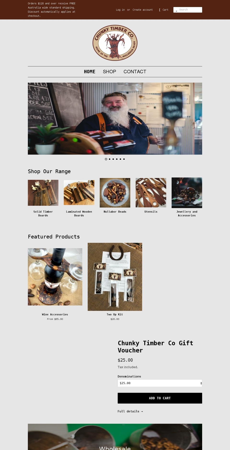 chunkytimberco.com shopify website screenshot