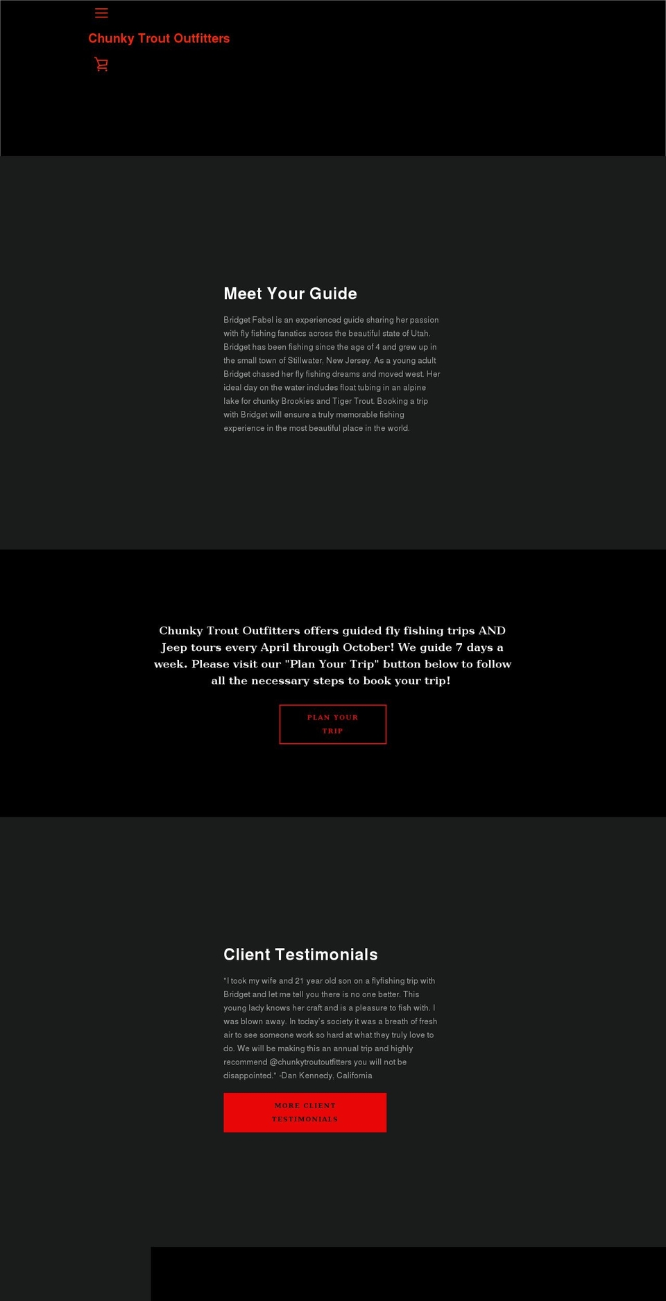 chunkytroutoutfitters.com shopify website screenshot
