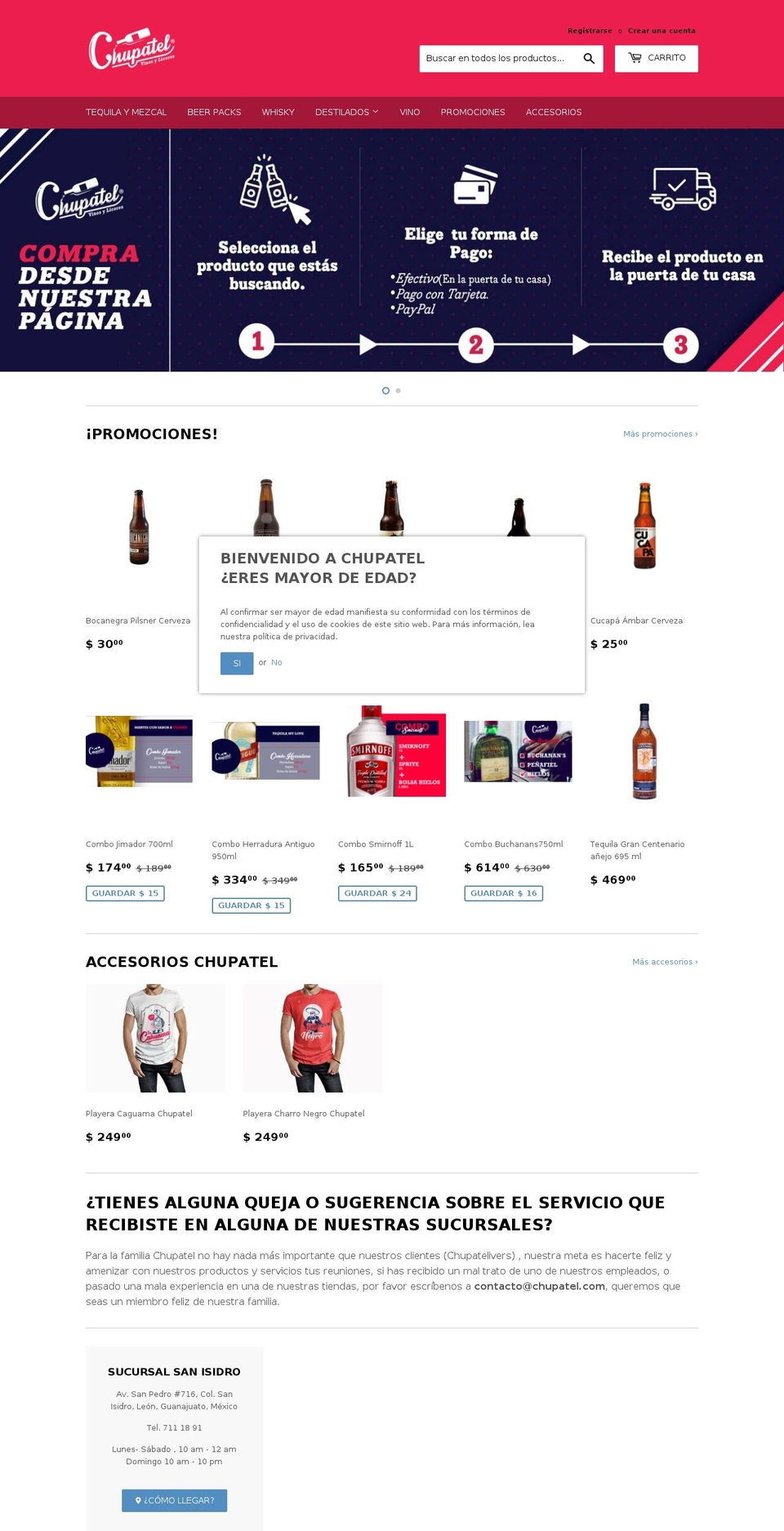 chupatel.com — Shopify storefront screenshot