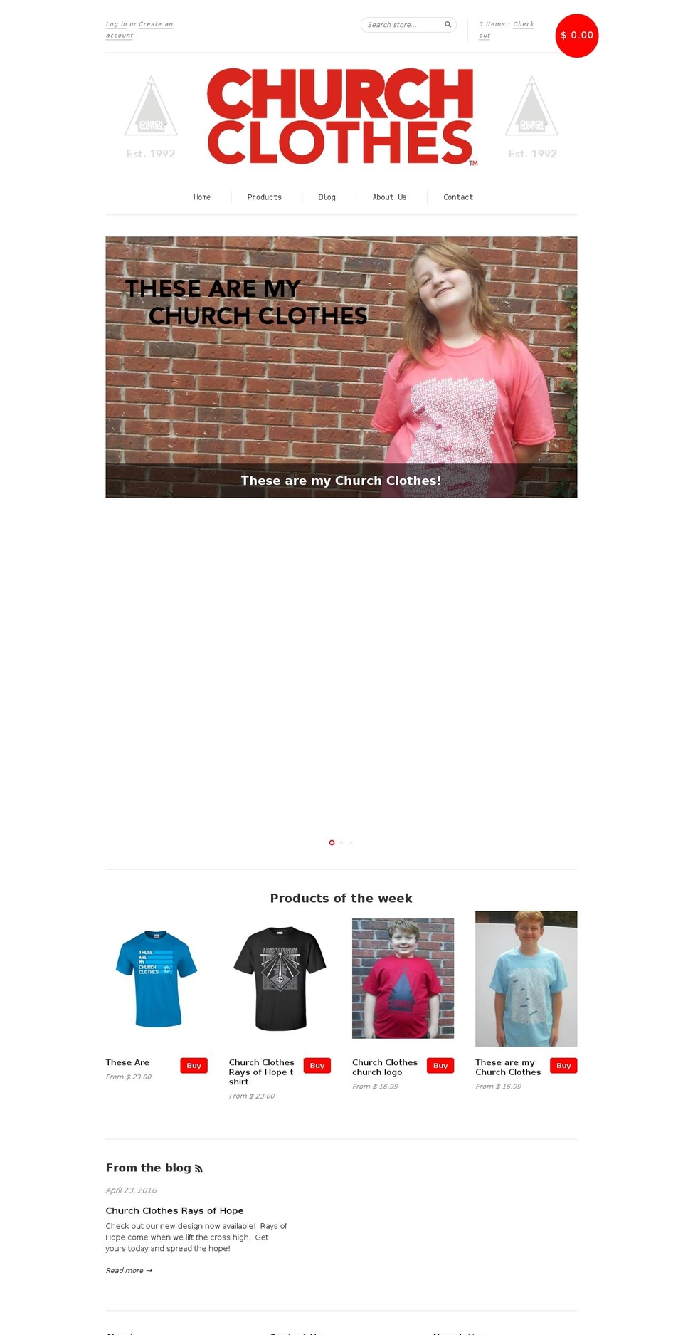 churchclothes.co shopify website screenshot