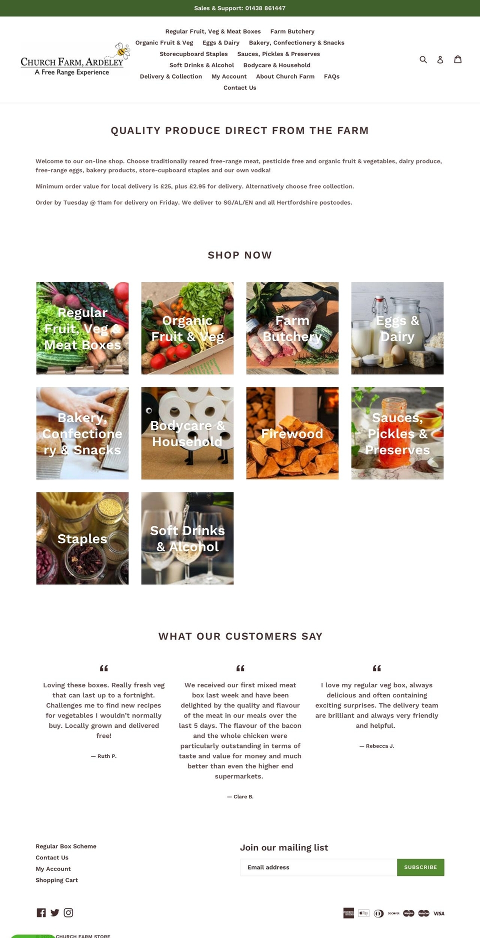 churchfarm.shop shopify website screenshot