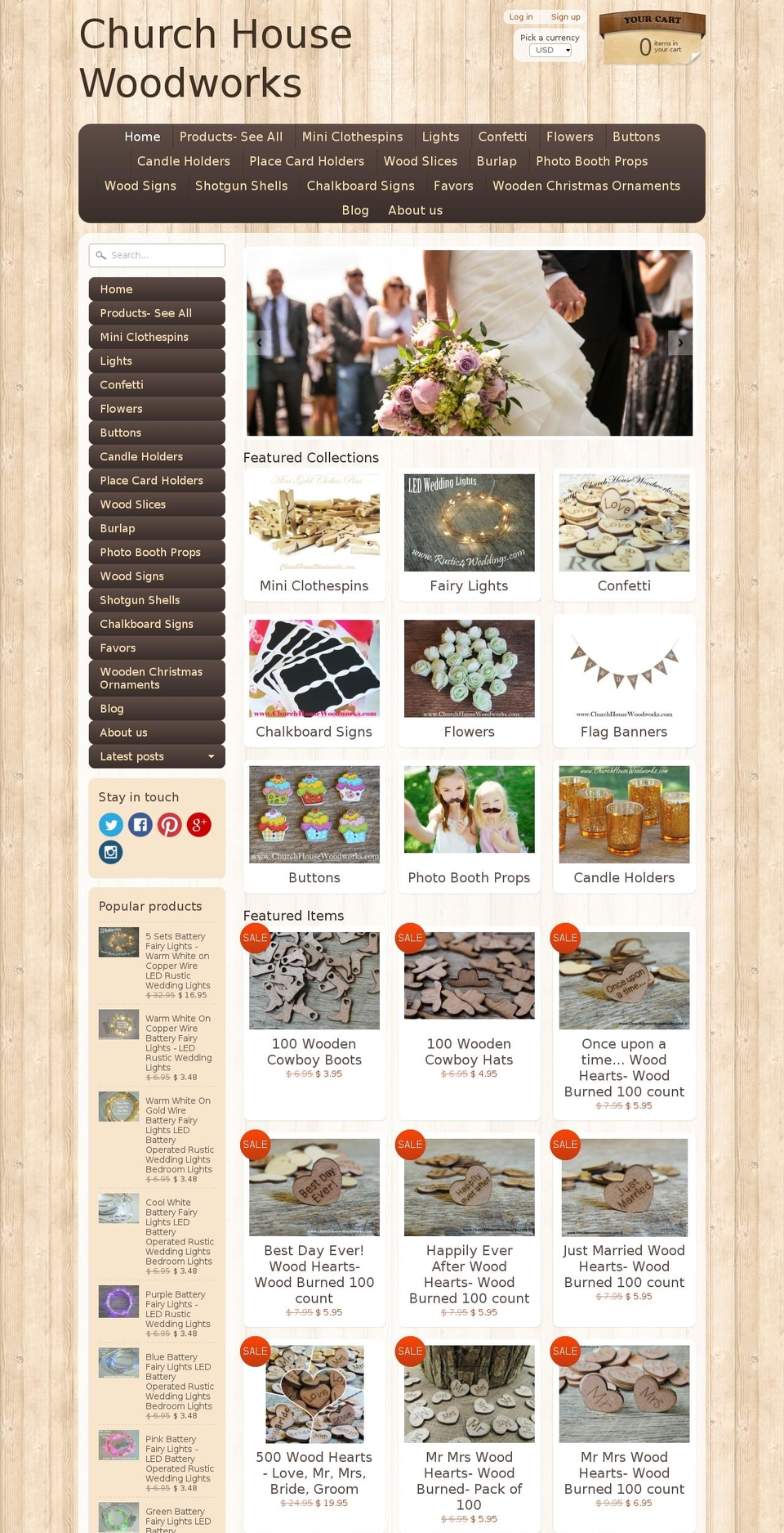 churchhousewoodworks.com shopify website screenshot