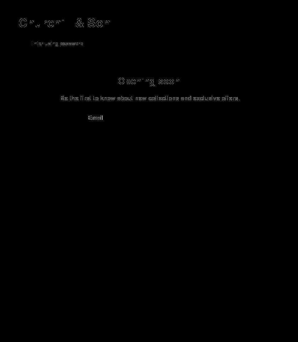 churchillandson.com shopify website screenshot
