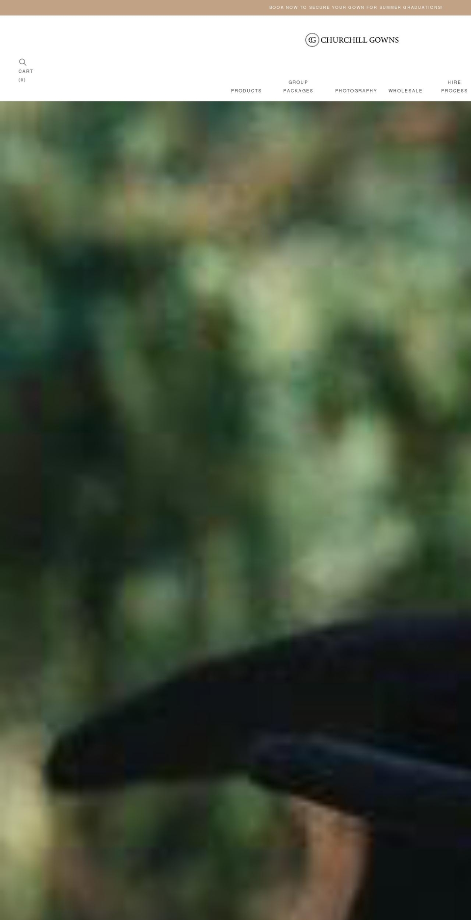 churchillgowns.com shopify website screenshot