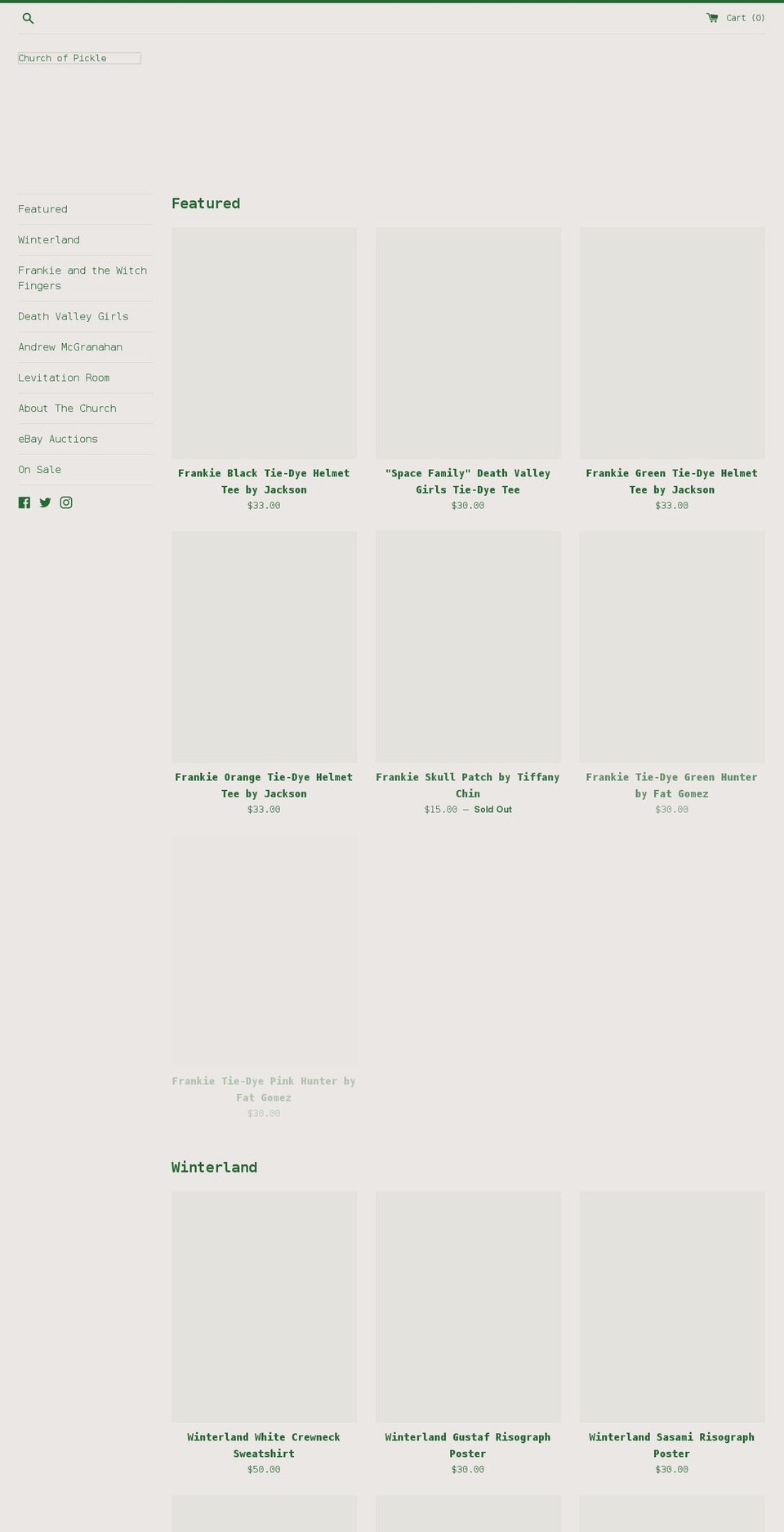 churchofpickle.com shopify website screenshot