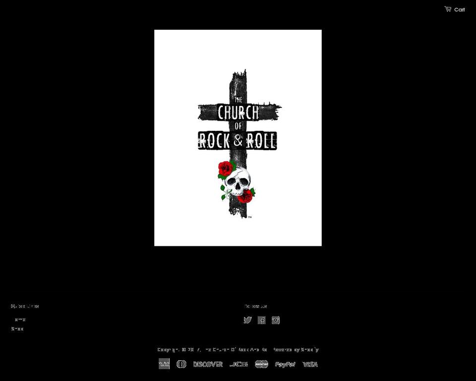 churchofrockandroll.com shopify website screenshot