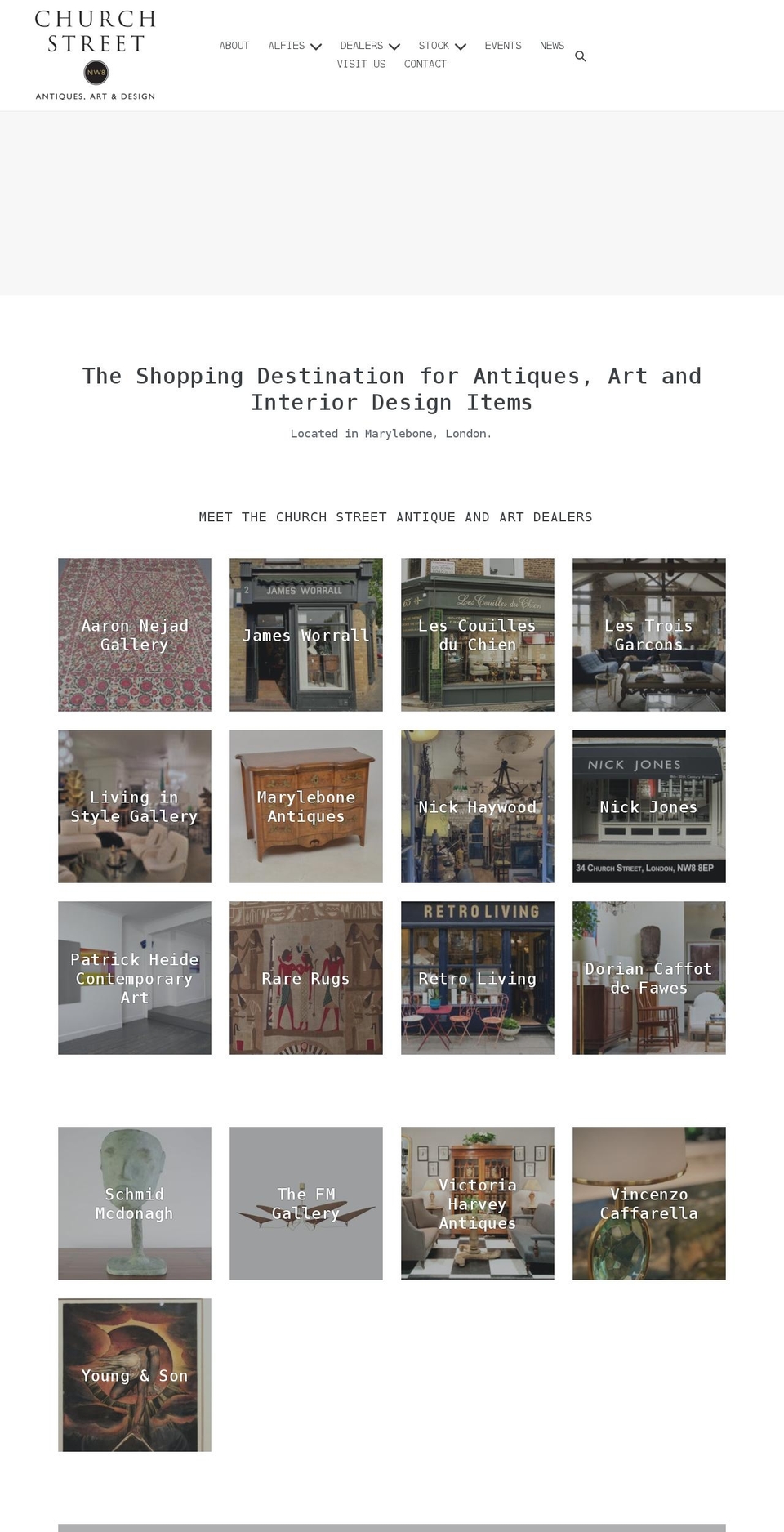 churchstreetnw8.london shopify website screenshot