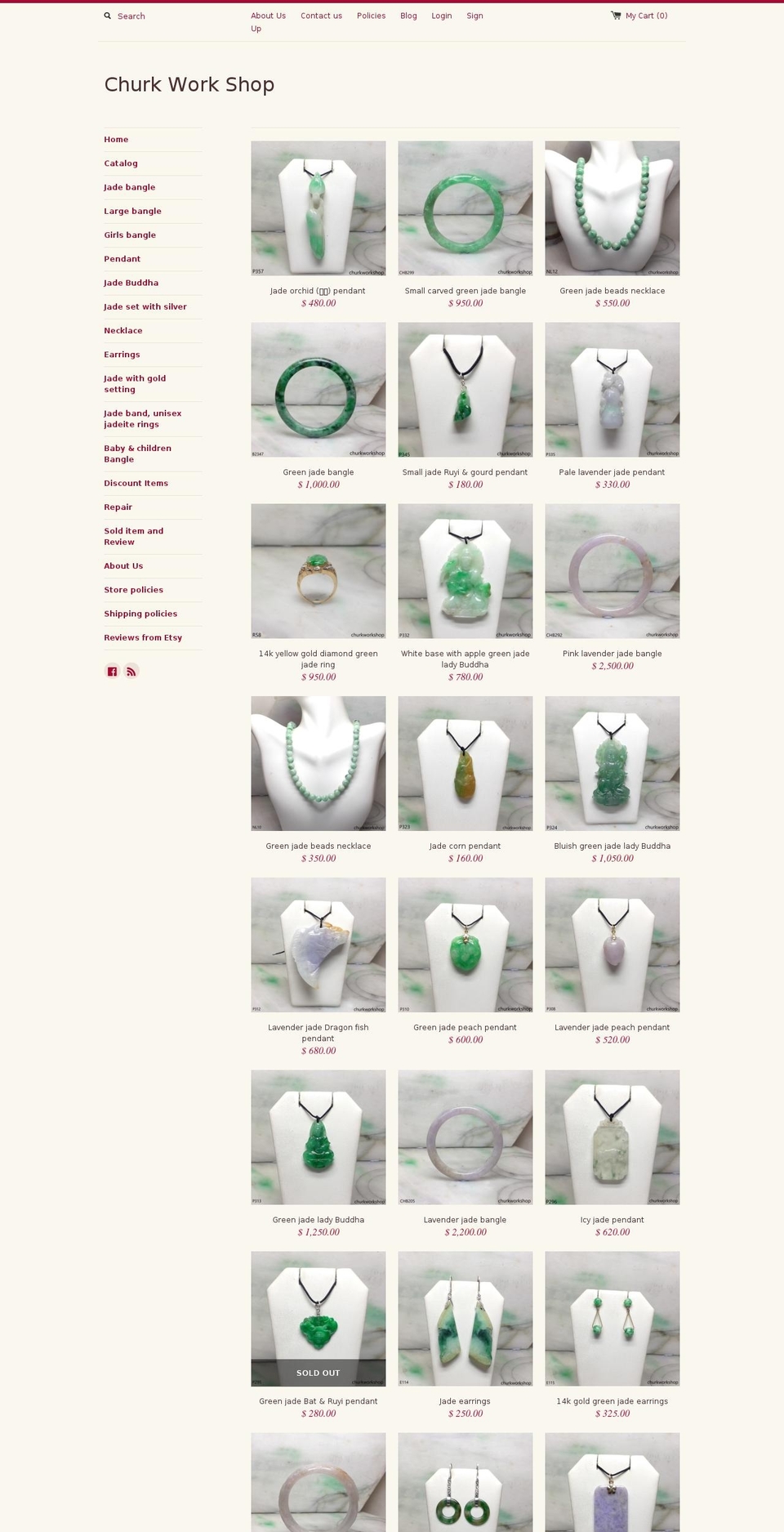 churkworkshop.com shopify website screenshot