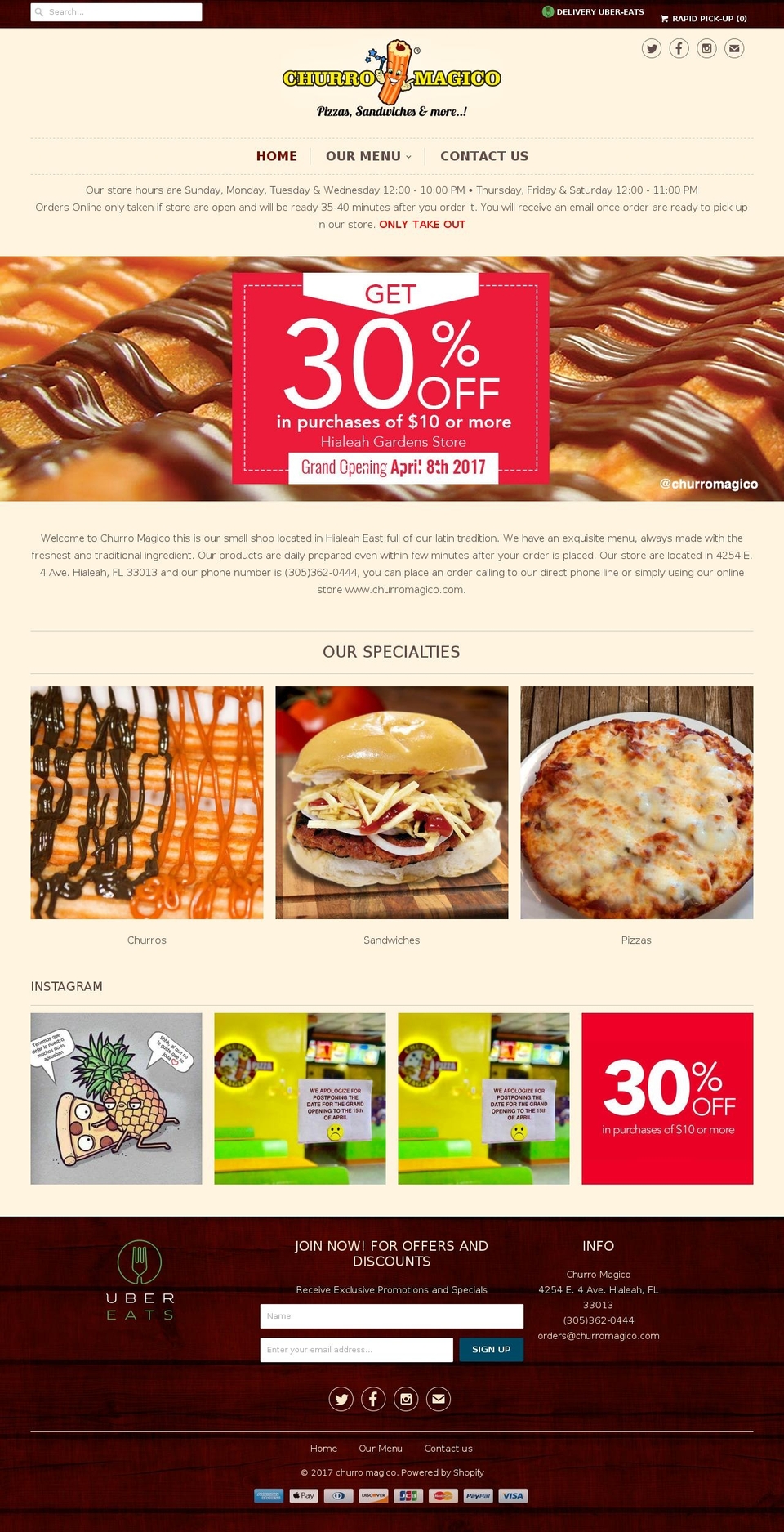 churromagico.com shopify website screenshot