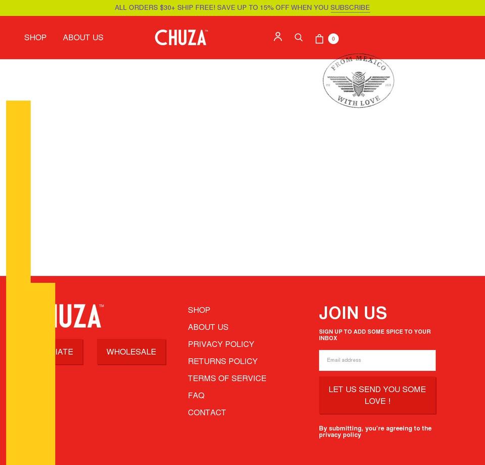 chuza.com shopify website screenshot