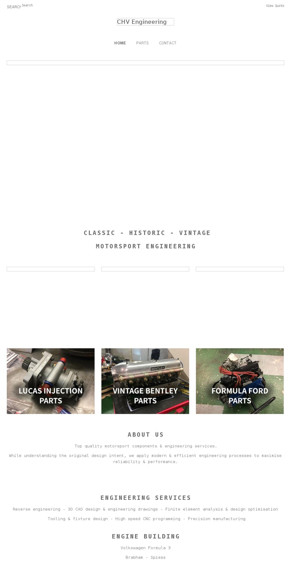 chv-engineering.com shopify website screenshot