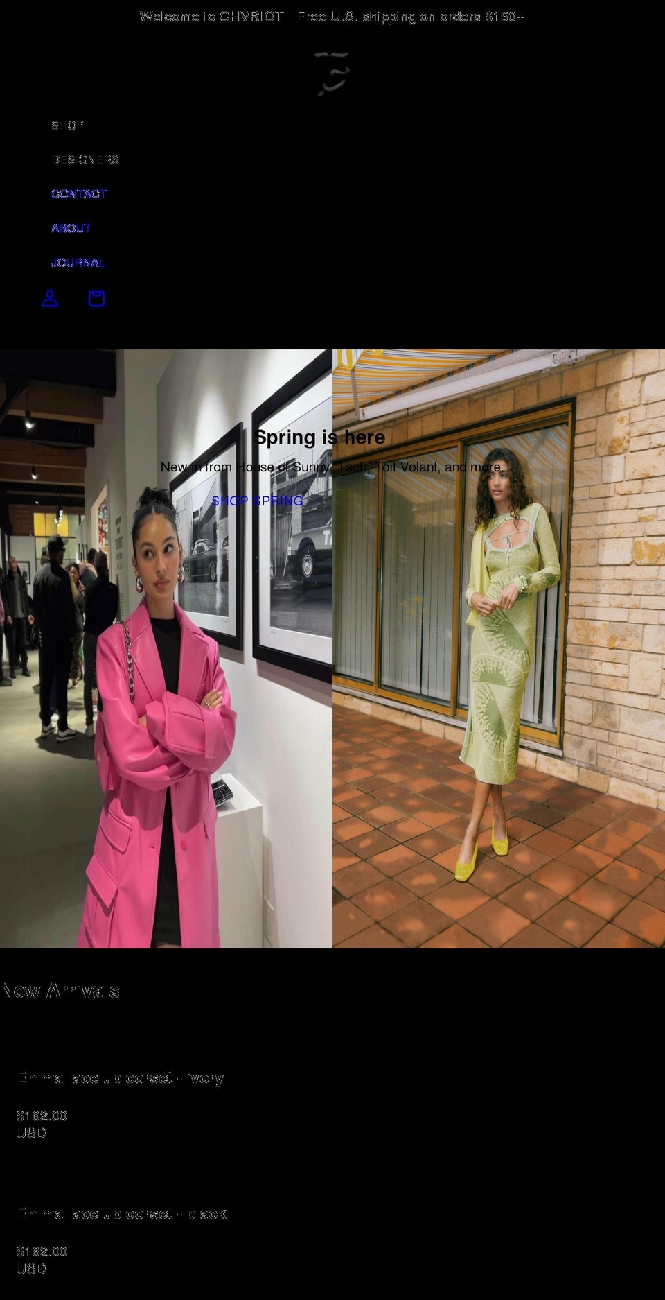 chvriot.com shopify website screenshot