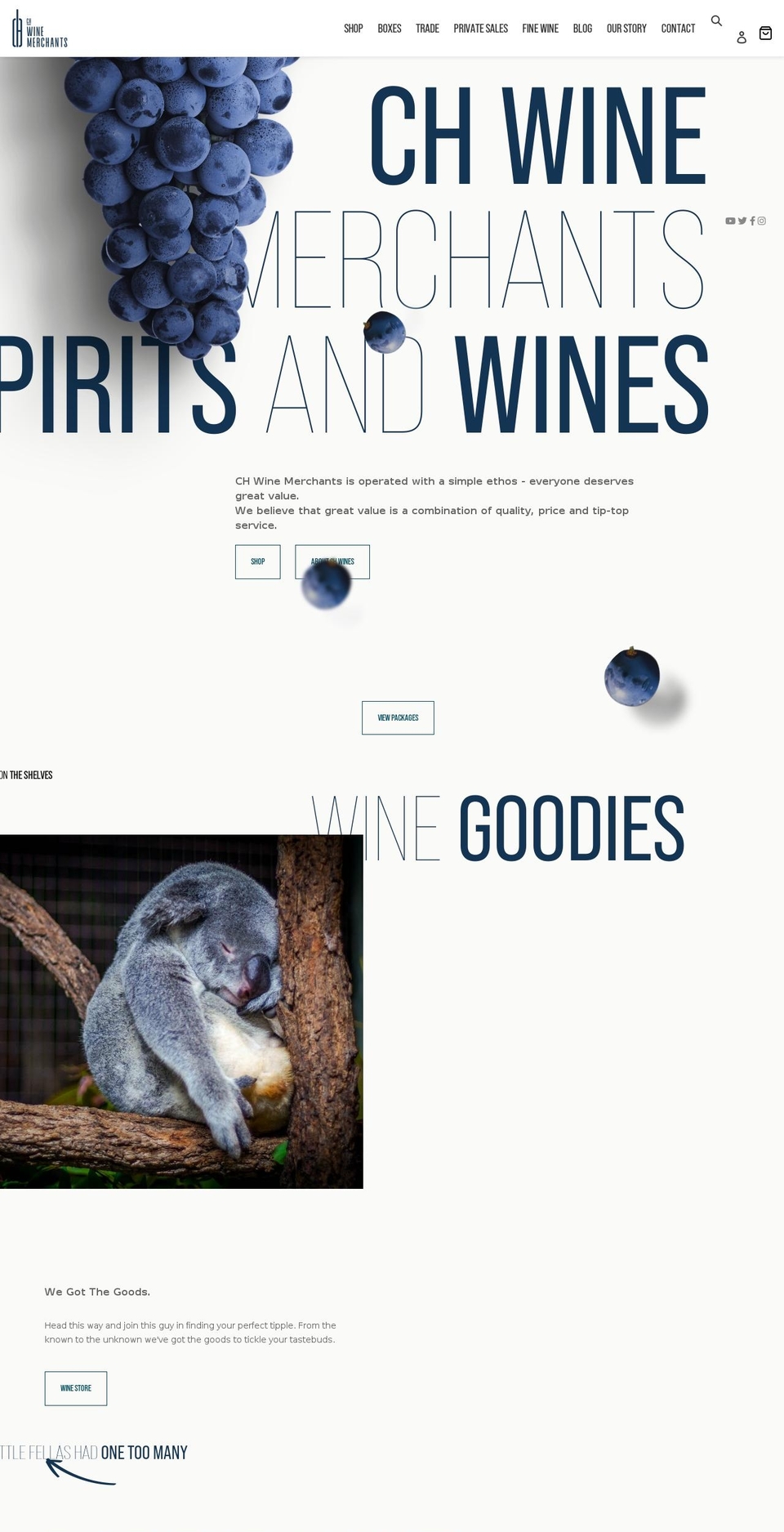 chwinemerchants.co.uk shopify website screenshot