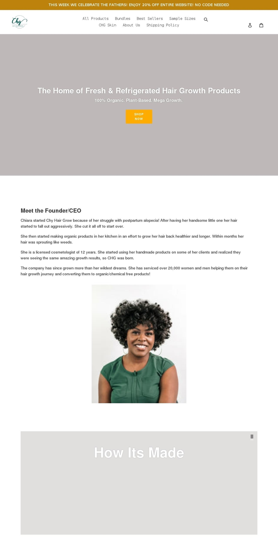 chyhairgrow.com shopify website screenshot