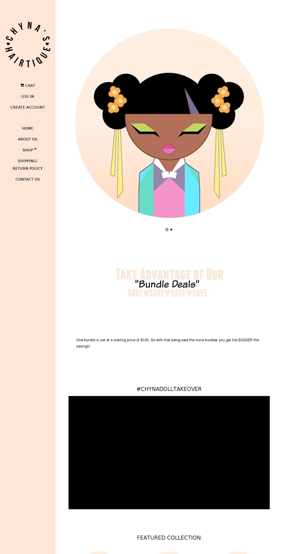 chynashairtique.com — Shopify storefront screenshot