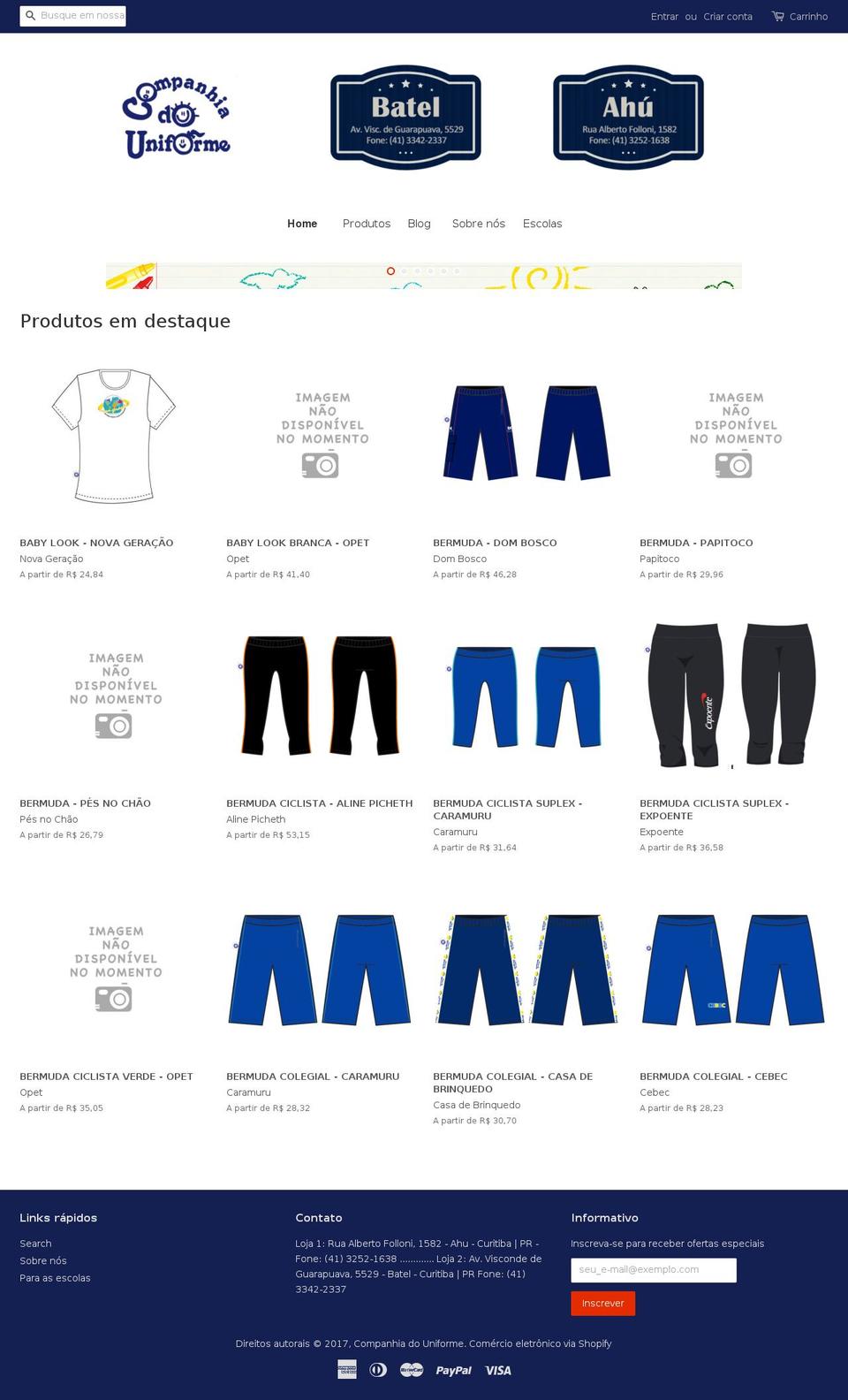 ciadouniforme.com shopify website screenshot