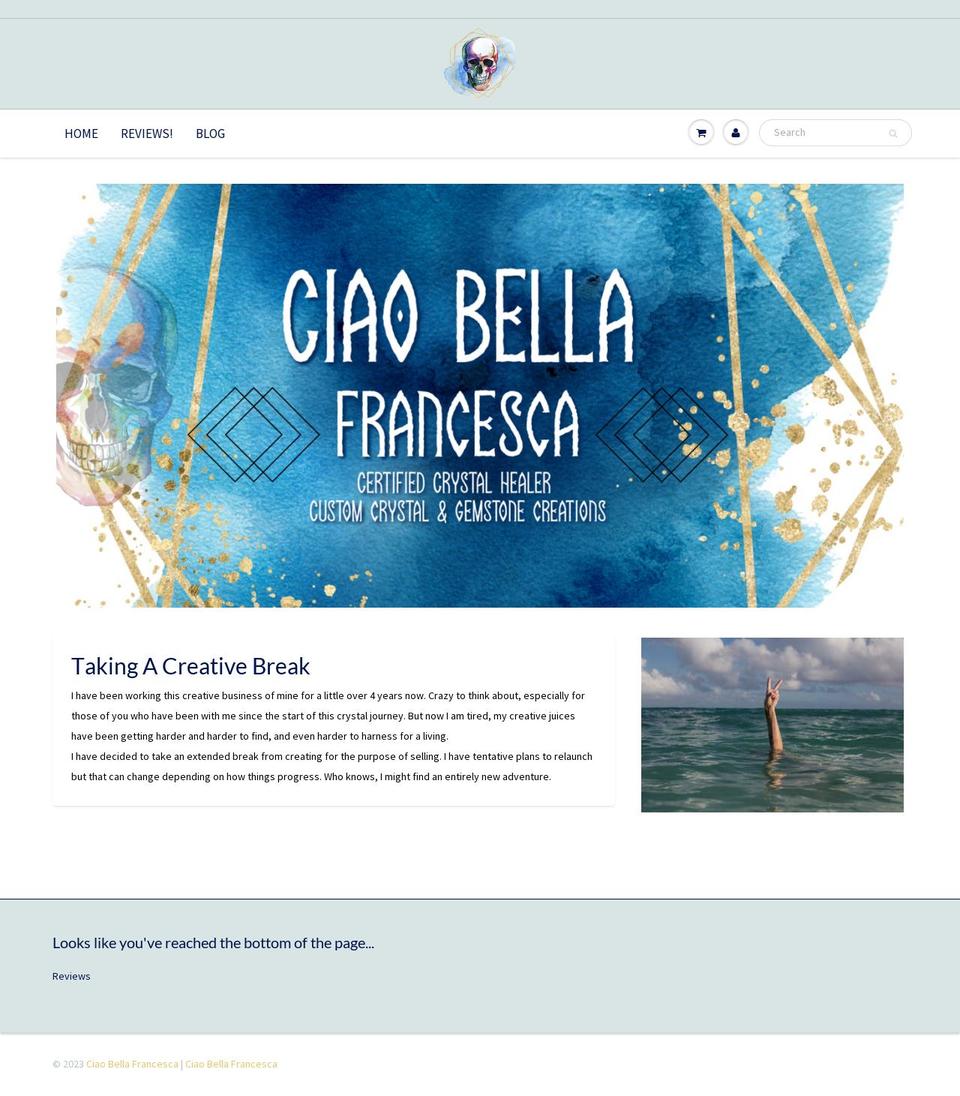 ciaobellafrancesca.com shopify website screenshot