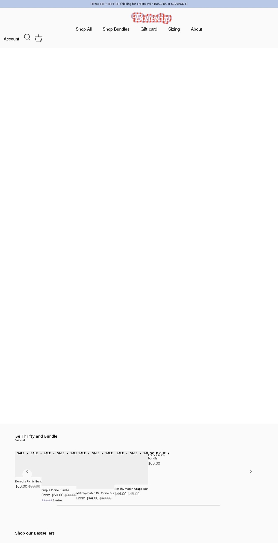 ciaobuttercup.com shopify website screenshot